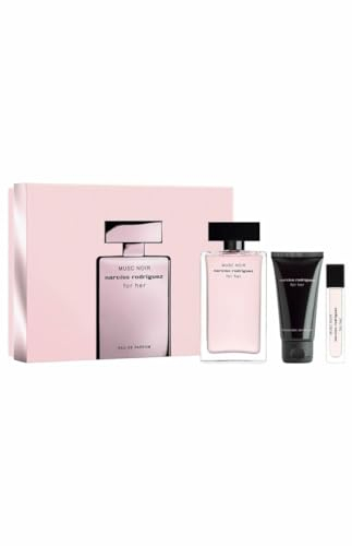 Narciso Rodriguez for Her Musc Noir EAU de Parfum, 100 ml, Geschenkset 2023 (enthält 100 ml EDP, 50 ml Body Lotion und 10 ml Travel Spray)