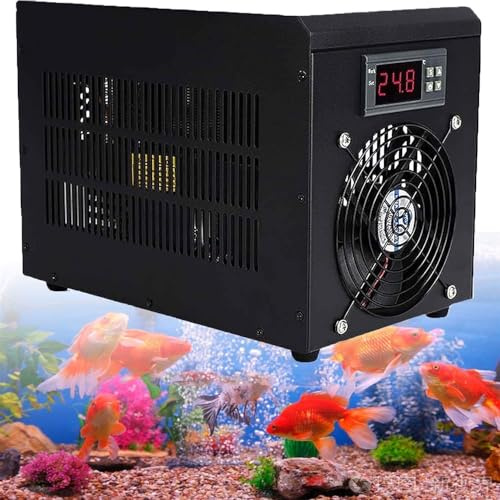 Aquarium Chiller,Water Chillers, Hydroponic Cooler Temperature Heater Fish Tank Cooling System for Axolotl Coral Reef Shrimp, 60L with connecting hose and water pump