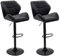 WangPangzi Set of 2 Velvet Bar Stools, Adjustable High Barstool with Footrest, Counter Chairs for Kitchen Islands/Home Bar, Swivel Gas Lift/Steel Base(All Black)