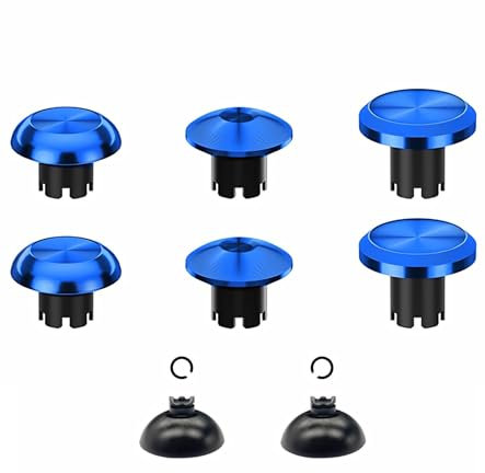 Ceozon Replacement Metal Thumbsticks for Ps5 Ps4 Ps5 Edge Controller 6 in 1 Swap Analog Joystick Thumb Grips Accessories Blue