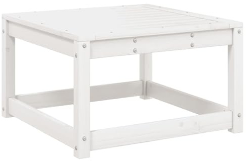 vidaXL Gartenhocker, Hocker Modular mit Latten-Design, Fußhocker für Garten Terrasse, Sitzhocker Ottomane Couchtisch Gartenmöbel, Weiß Massivholz Kiefer