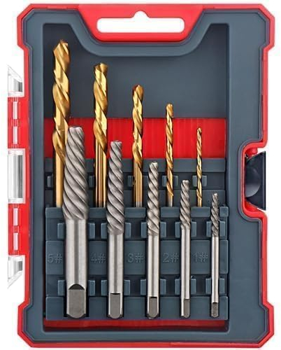 Hi-Spec 10-teiliges Schraubenausdreher-Set mit HSS-Bohrer-Set – Größen 1-9 mm und 5-13 mm, Linksausdreher für beschädigte Schrauben.