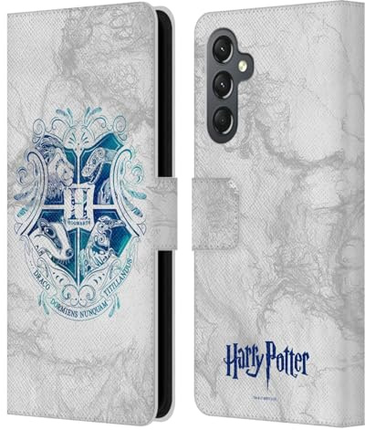 Head Case Designs Offizielle Harry Potter Hogwarts Aguamenti Deathly Hallows IX Leder Brieftaschen Handyhülle Hülle Huelle kompatibel mit Samsung Galaxy A25 5G