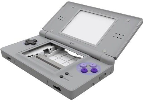 eXtremeRate Classic SNES Style Replacement Full Housing Shell for Nintendo DS Lite, Custom Handheld Console Case Cover with Buttons, Screen Lens for Nintendo DS Lite NDSL - Console Without