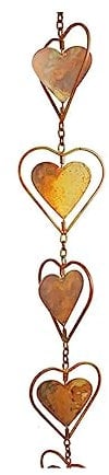 Haptufer Steel Leaf Rain Chain, Garden Gift for Mom, Gutters, Rain Catcher for Downspout with Adapter, Thick Flower Cups E