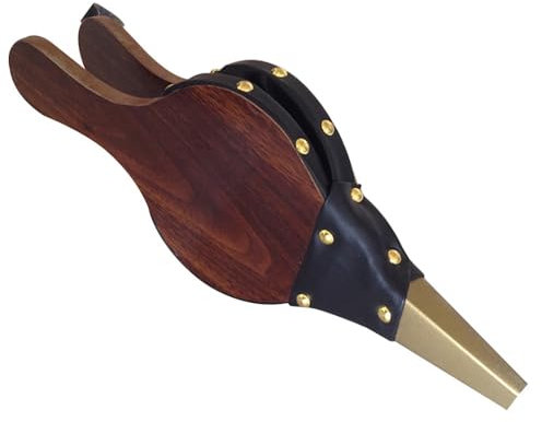 UQMIQURA Soffietto per Camino, Soffietti in Legno, Soffiatore Manuale per Camino, Soffietto per Camino in Legno con Ugello di Colata Cordino, per Camino, Griglia per Barbecue (Marrone)