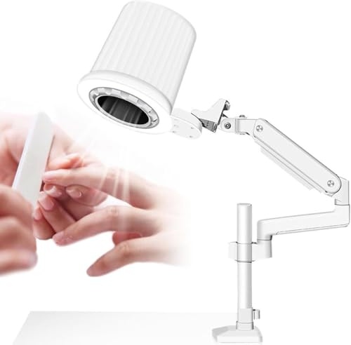 Nail Vacuum Cleaner, Professional Nail Dust Collector, Nail Salon Suction Dust Extractor Fan with Built-in Dimmable LED, for Manicure, Nail Art, Home Salon Use