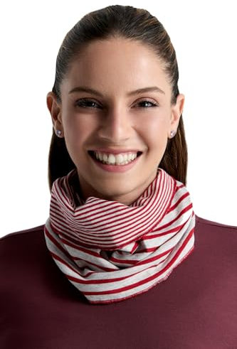 Leela Cotton Damen Herren Wende Loop Schal Bio Baumwolle Unisex (Ziegelrot-Beige)