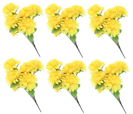 Levemolo 6 Künstlicher Blumenstrauß Friedhof Chrysantheme Opfere Einen Falschen Blumenstrauß Chrysanthemen-dekor Im Freien Gedenkblumen Simulation Chrysantheme Chrysanthemenstiel Plastik