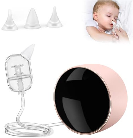 Nasensauger Baby Elektrisch, Nasensauger für Babys mit 9 Saugstufen und 3 Silikonspitzen, Nasensekretsauger für Neugeborene Kinder mit Musik, SICHER und SANFT, Geeignet für Neugeborene,Baby und Kinder