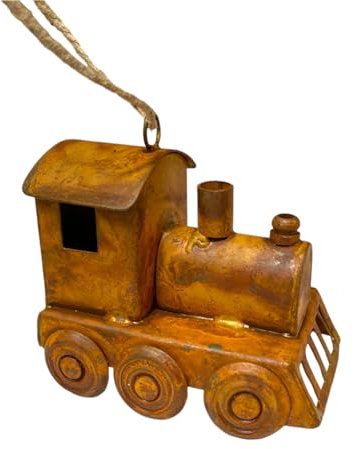 Werner Voss GmbH Anhänger Lokomotive aus Metall, 8x5 cm - Rustikaler Christbaumschmuck, rostiger Look