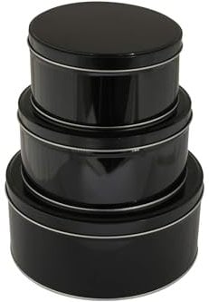 X-MAS Gebäckdose 3er Set rund Schwarz Weihnachten Plätzchen Gebäck Metall Dose