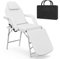 ONPNO Portable Beauty Bed, Adjustable Massage Table with Storage Bag, Folding Salon Tattoo Chair for Facial, Spa, Lash, White
