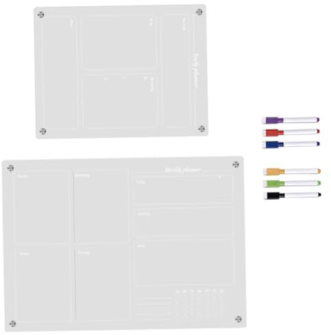 VILLCASE Magnetische Acryl-wochenplaner Für Kühlschrank Klare Tafel Trocken Abwischbare Kühlschranktafel Wochenplanungstafel Zum Schreiben