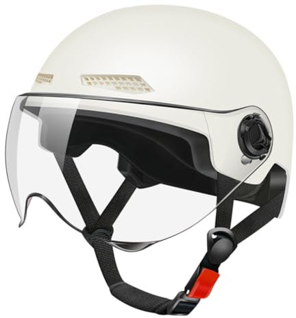 ACMEDE Scooter Helm Fahrradhelm Skaterhelm für Herren Damen E Scooter Motorradhelm E-Bike Helm Jethelm Roller-Helm mit HD-Visier Moped Mofa-Helm Für den Sommer
