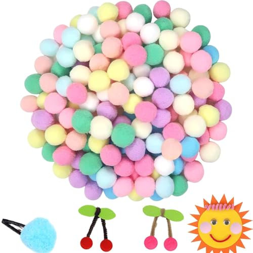 Canollo Pompons zum Basteln, 60 Stück 3cm Macaron Farbe Pompons, Filzkugeln zum Basteln, Groß Pom Poms, Bommel zum Basteln, Bastel Ponpons für Handwerk Herstellung, DIY Projekte, Partydekoration
