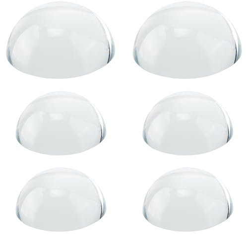 SUPERFINDINGS Loupe Dôme en Verre 6 Tailles Presse Papiers Cabochons en Cristal Demi Rond Transparent Optique Lecture Loupe Demi Sphérique pour Bureau 2mm et 50mm