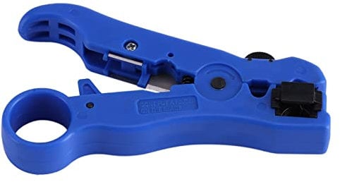 Wire Stripper Cutter and Flat Cable Stripper Multi-Functional Tool for UTP/STP Twisted Pair RG-59/11/7/6 Coaxial Cable Light Weight Compact with Coaxial Round