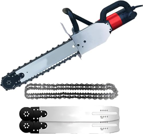 Electric Chainsaw Wall Cutter with Brushless Motor & Diamond Chain for Reinforced Concrete, Red Brick & Cement Walls