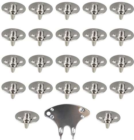 22pcs Replacement Metal Cricket Spikes Screw In Studs Cleats Pins | With Spanner for Sprint Sports Short Running Track Shoes, Stainless Steel Track, Cross Country Spikes, Thread Diameter 5.7mm