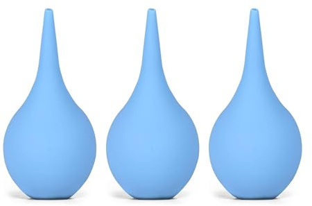 3 Pack 60ML Hand Bulb Ear Syringes, Soft Reusable Rubber Suction Ear Bulb Syringe Ball, Ear Washing Squeeze Bulb, Ear Cleaning Bulb for Kids, Adults, Pet