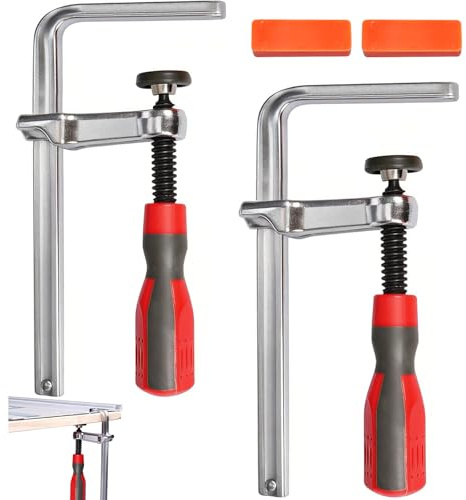 ANVINKU F Clamps 2PCS, Clamps for Woodwork 160mm X 60mm | Depth Screw Woodworking Clamp, Wood Clamp Quick Grip for Metalworker, Carpenters Hobbyist