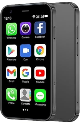 CostMvp Mini telefono sbloccato 3 pollici compatto smartphone Android 9 Quad-Core Dual SIM Face ID 2 GB + 16 GB (fino a 128 GB SD) 3G 5 MP + doppia fotocamera (nero)