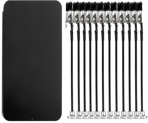 JECOMPRIS Pinces Crocodile pour Maquette Peinture Support Métallique Noir 12 Clips Magnétiques Flexibles pour Modélisme et Loisirs Créatifs
