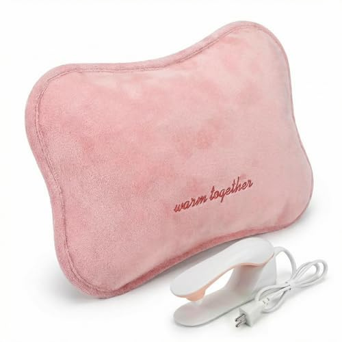 Borsa dell’Acqua Calda Elettrica Ricaricabile con Controllo della Temperatura, Cuscino Termico 68°C per Schiena e Addome, Riscaldamento Rapido 7-12 min, 25x18 cm
