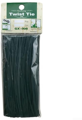 Set di 200 fascette metalliche rivestite in plastica, 15 cm, per giardinaggio, gestione dei cavi e organizzazione di imballaggi alimentari, fascette flessibili e resistenti (verde scuro)