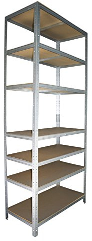 Shelf Creations BASIC Schwerlastregal 200x80x50cm verzinkt 7 Böden Steckregal Kellerregal Lagerregal Werkstattregal Archivregal Haushaltsregal Ordnerregal Metallregal Garagenregal Fachbodenregal