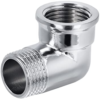 HYDROBIL Winkel 1/2 Zoll (Ø 20mm) IG/AG - Winkel aus Messing Verchromt mit 1/2 Innengewinde und Außengewinde, 10 bar, Max. Temp. 95°C