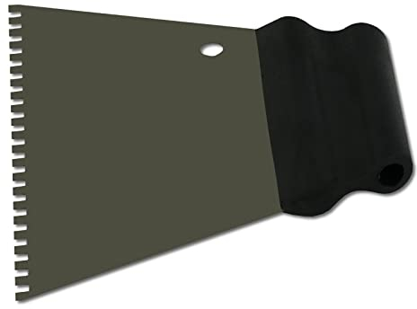 DEWEPRO® Kleberspachtel 180mm breit - Trapezspachtel mit 4x4mm Zahnung - rostfreie Stahlklinge und handlichem Kunststoffgriff