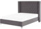 Bequemes Bett Samtstoff hohes Kopfteil in Grau 160 x 200 cm Lubbon