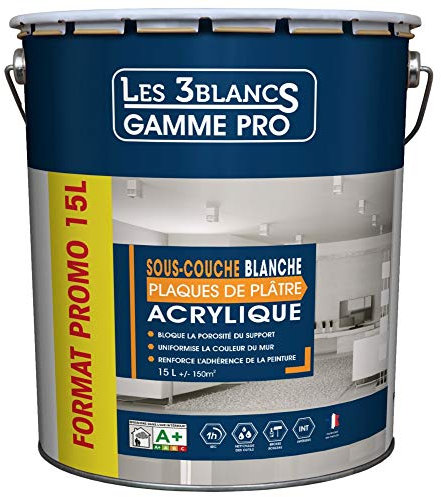 RECA Pinturas de 3 espacios en blanco bajo capa placas de yeso 15L