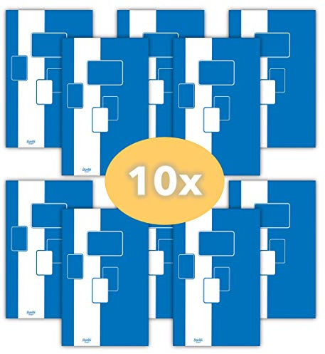 Notizblock / Briefblock A5, kariert, 50 Blatt Bantex Budget, 10 Stück Packung 400116559 blau