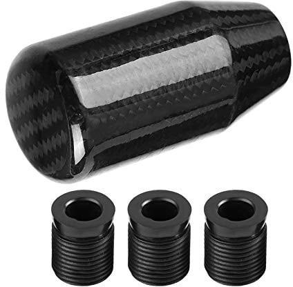 12mm Shift Knob, Carbon Shifter Knob, Universal-Schaltknauf, Schaltknauf-Schaltknaufkopf Auto Carbon-Standkopf Kohlefaser-Ständerkopf Schaltgetriebe-Schalthebelkopf Wave Stick-Schaltknauf