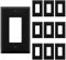 ENERLITES Decorator - Placa de pared para interruptor de luz o toma de corriente, tamaño mediano, 1 banda, 4.9 x 3.1 pulgadas, policarbonato termoplástico irrompible, certificación UL, 8831M-BK-10
