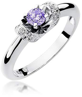 Damen Ring 585 14k Gold Weißgold echt Tansanit Edelstein Diamanten Brillanten