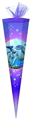 Schultüte / Zuckertüte / 85cm / eckig / Delfin