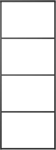 vidaXL Sliding Door - Frosted ESG Glass/Aluminium Frame, Black, 76x205 cm - Contemporary Interior Barn Door for Office/Home