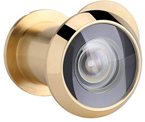 Türspion, Home Security Optisches Glas 220-Grad-Weitwinkel-Türfernrohr mit drehbarer Sichtschutzabdeckung für 35 mm bis 60 mm Türen(Gold)