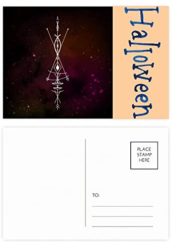 Alien Muster Geometrie Universum Halloween Postkarten-Set Dankeskarte Postkarte Versandseite 20 Stück