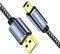 Yeung Qee Mini cable USB trenzado USB 2.0 tipo A a Mini B cable de carga trenzado compatible con controlador PS3, reproductor MP3/4, PDA, cámara, escáner y más dispositivos Mini USB (8 m)