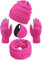 Aneco Winter Warm Sets Strickschal Beanie Mütze Touchscreen Handschuhe und Winter Ohrwärmer für Männer oder Frauen, Knallpink (Hot Pink), Einheitsgröße