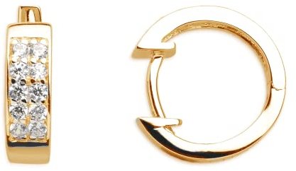 Xenox Ohrringe XS8516G Damen Creolen Sterling-Silber 925 Gold weiß Zirkonia