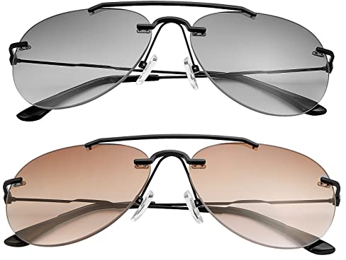 MIRYEA 2 Paar Bifokale Lese-Sonnenbrillen UV-Schutz Outdoor-Sonnenleser Blaulichtblockierung Brille Getönte Gläser für Herren Damen Klassische Brillen Retro-Stilvolle Sicherheitsbrille zum Autofahren