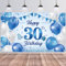 30.Geburtstag Banner Blau Weiß,BTZO 30.Geburtstag Frauen,Deko 30 Geburtstag Mädchen,30 Geburtstag Hintergrund Banner für 30 Party Geburtstagsdeko,180 * 110CM