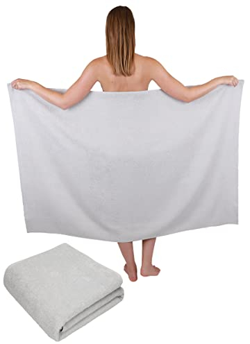 Betz 2 Stück Maxi Duschtücher XXL Badetuch Duschtuch Größe 100x150cm Berlin Farbe Silbergrau