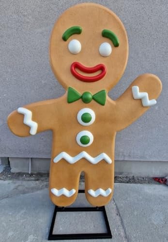 Casa Padrino Luxus Deko Skulptur Lebkuchenmann Mehrfarbig H. 190 cm - Weihnachts Deko Figur - XXL Deko Skulptur - XXL Deko Figur - XXL Weihnachts Skulptur - Weihnachts Deko Accessoires
